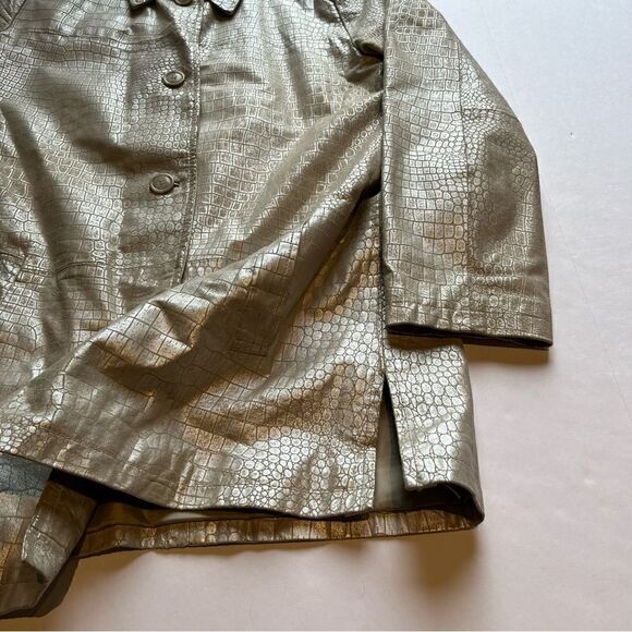 Irvine Park Women's Leather Coat Textured Cream Color Size Large - Picture 7 of 10